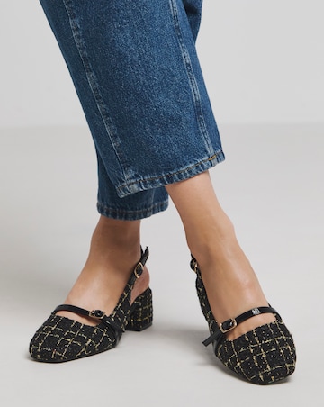 Heavenly Soles Analise Block Heel Slingback Mary Jane - Extra Wide Fit (EEE)