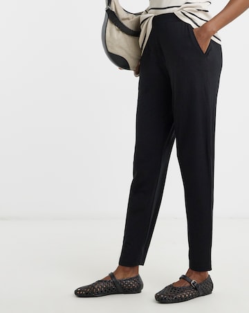 Black Jersey Tapered Trousers