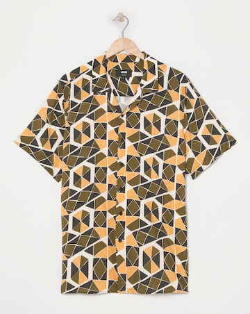 Short Sleeve Geo Print Shirt with Ecovero