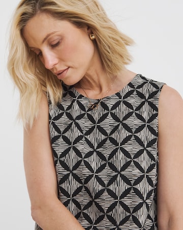 Linen Mix Midi Shift Dress