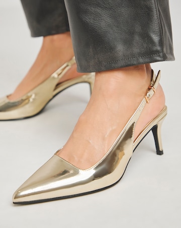 Simply Be Aspen Pointed Toe Slingback Shoes - Wide Fit (E)