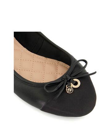Dune Hallo Leather Charm-Detail Ballet Shoes Wide E Fit