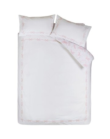 Catherine Lansfield Bow Embroidery Duvet Set
