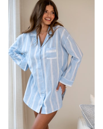 Pour Moi Woven Cotton Stripe Nightshirt