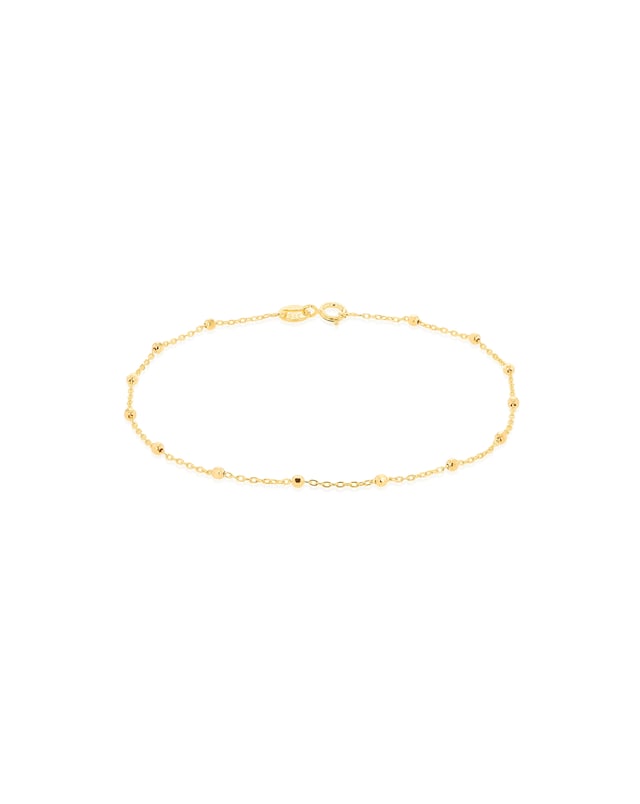 9ct Yellow Gold Ball Trace Bracelet