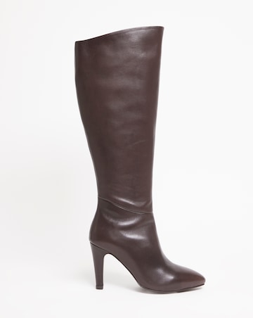 Leather High Leg Side Zip Boot E Fit Standard Calf