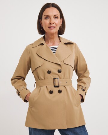 Camel Short Trench Coat