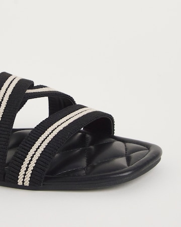 Simply Be Mabel Crossover Strap Flat Mule Sandals - Wide Fit (E)