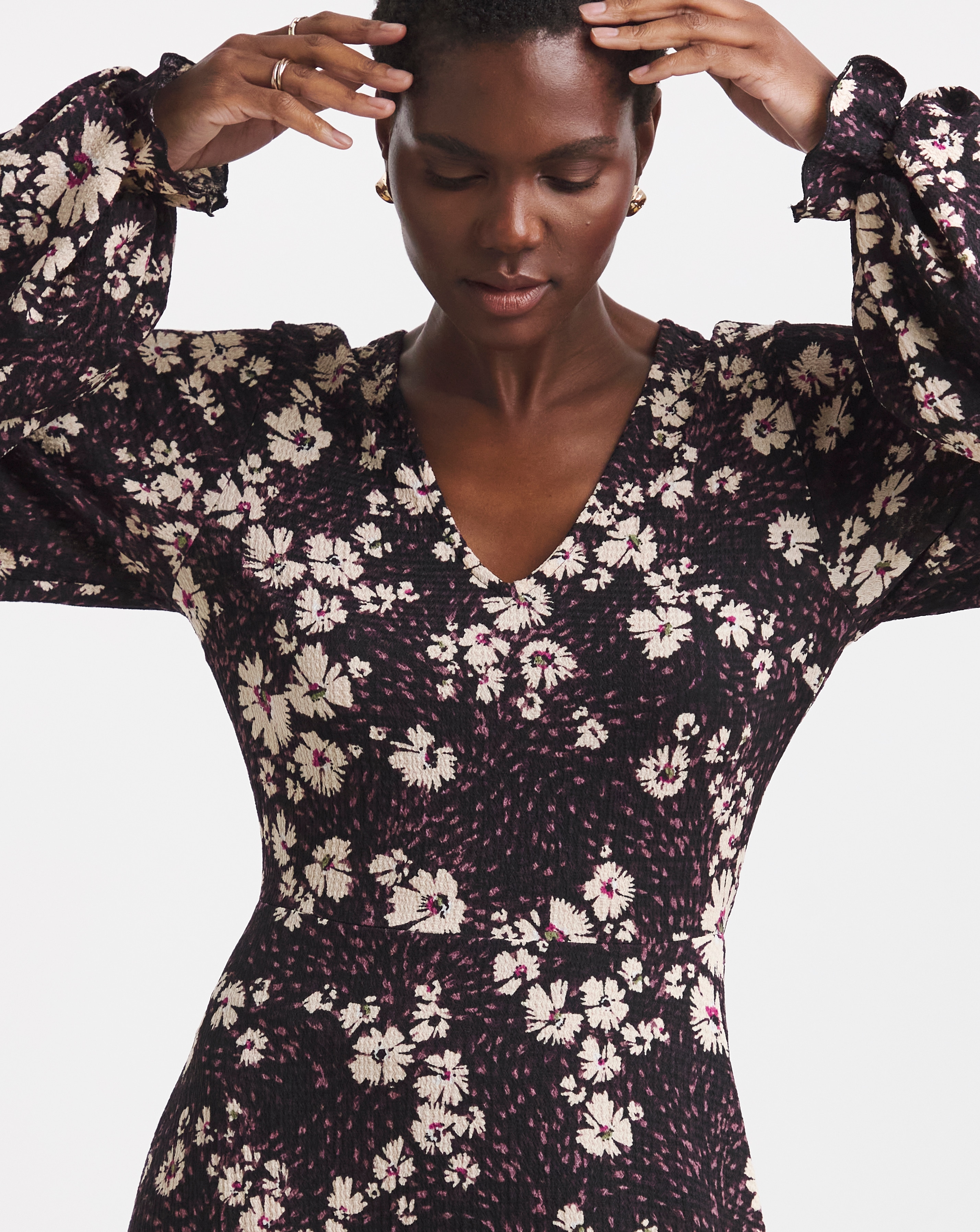 wiley long sleeve cotton jersey dress Textured Tea modest bridesmaids .