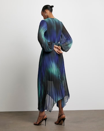 Joanna Hope Asymmetric Pleated Dress