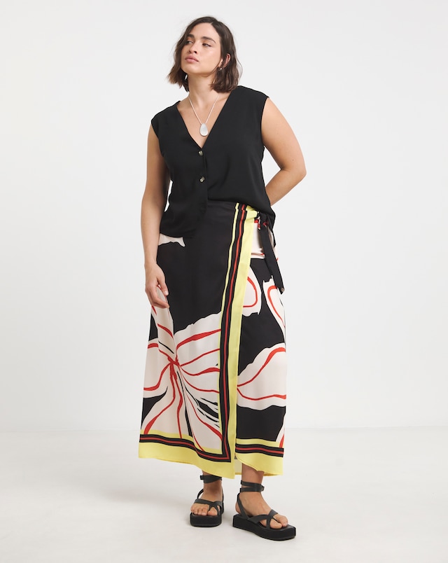 Simply Be Spun Viscose Knot Detail Midaxi Skirt