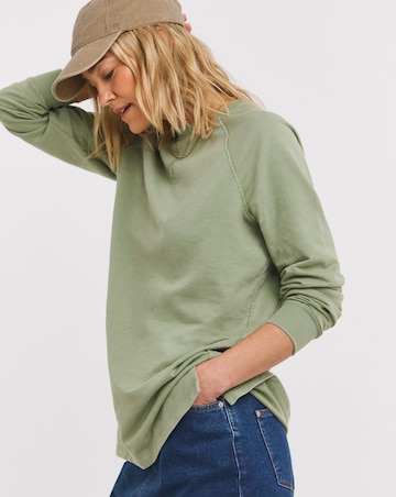 Green Acid Wash Classic Longline Sweatshirt