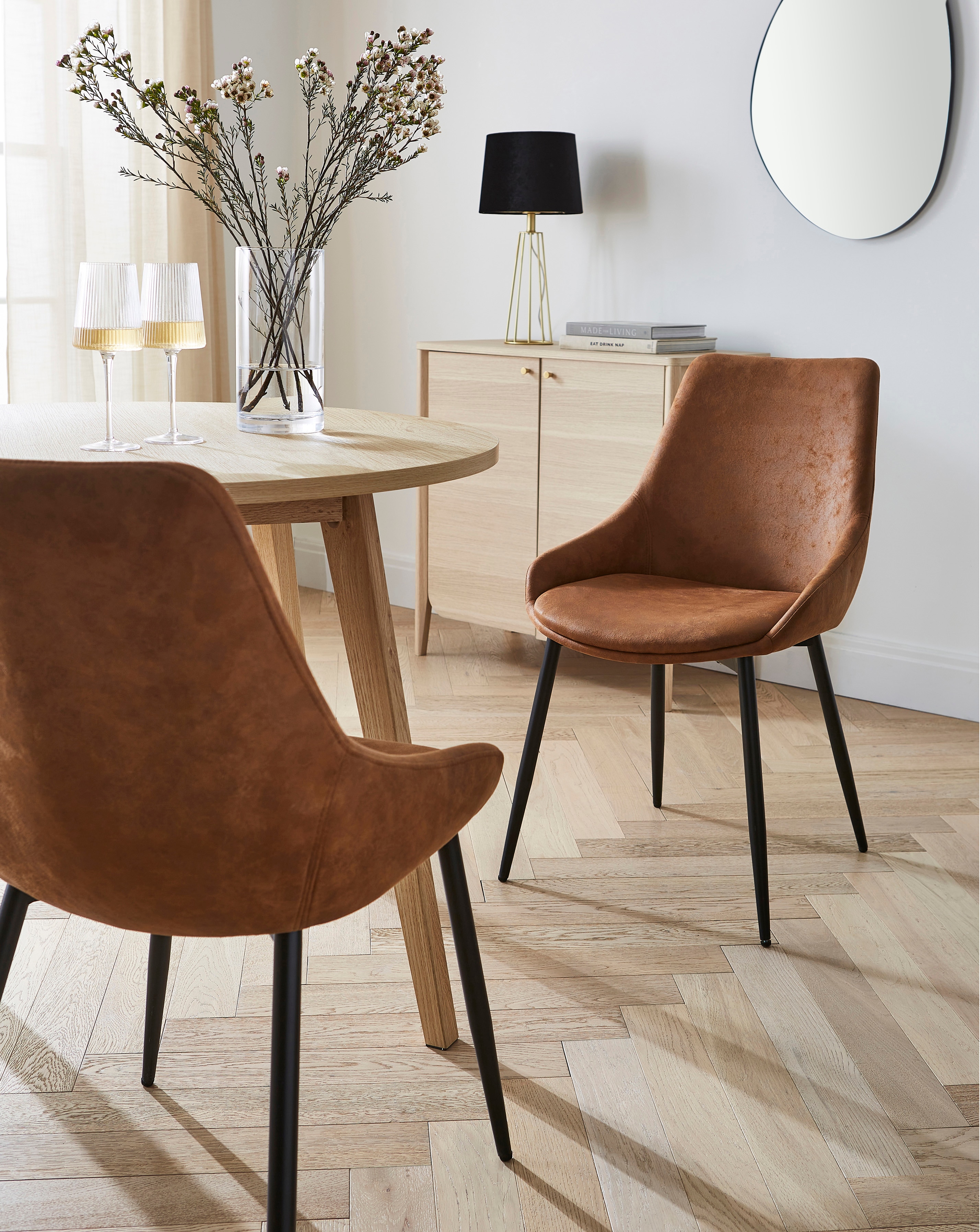 Etta Faux Leather Pair of Dining Chairs | JD Williams