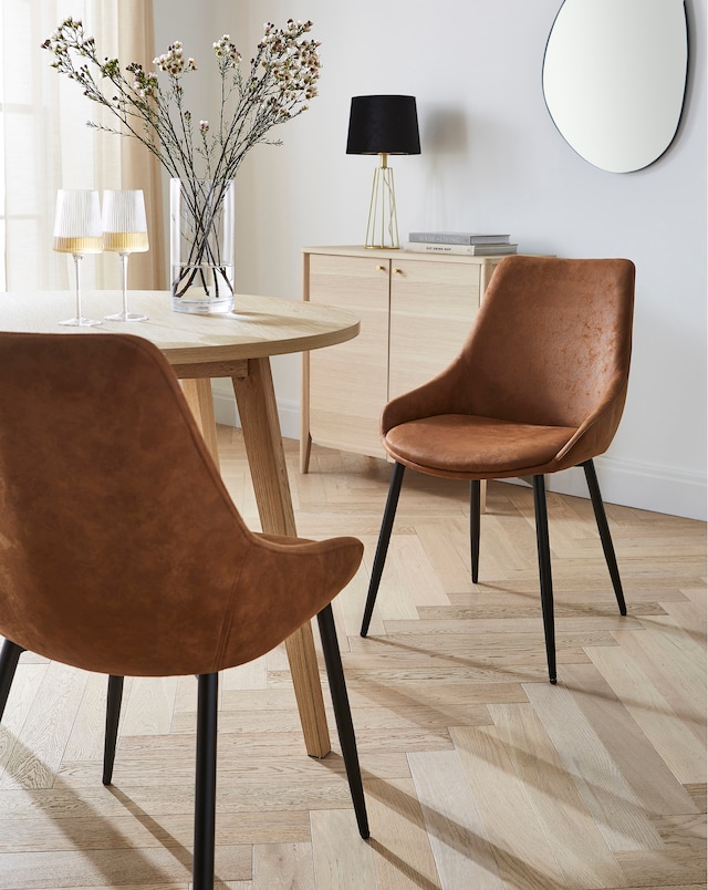 Etta Faux Leather Pair of Dining Chairs