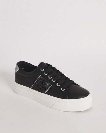 Lottie Diamante Strip Trainers Wide E Fit