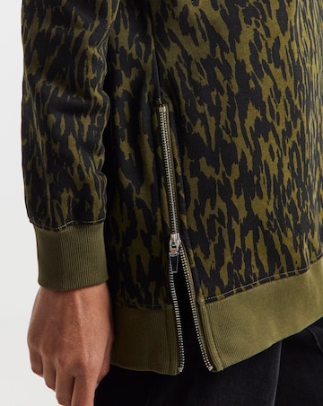 Plum Print Side Zip Longline Sweatshirt