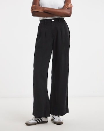 Black Wide Leg Lyocell Jeans