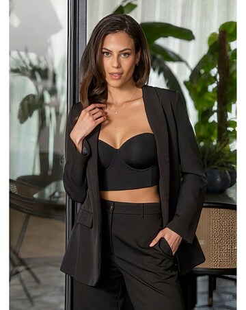 Pour Moi Definitions Longline Strapless Low Back Wired Bra Black