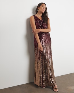 Joanna Hope Ombre Sequin Dress