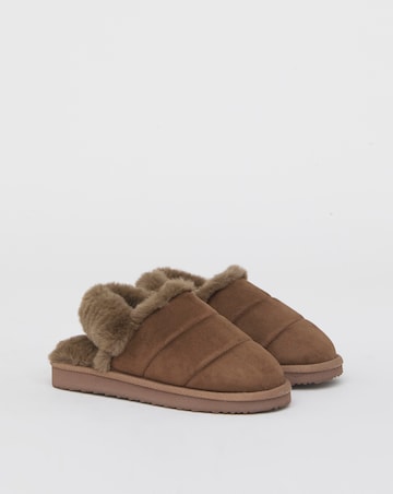 Halle Fluffy Slingback Slippers - Wide Fit (E)