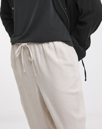 Stone Linen Mix Tapered Trouser