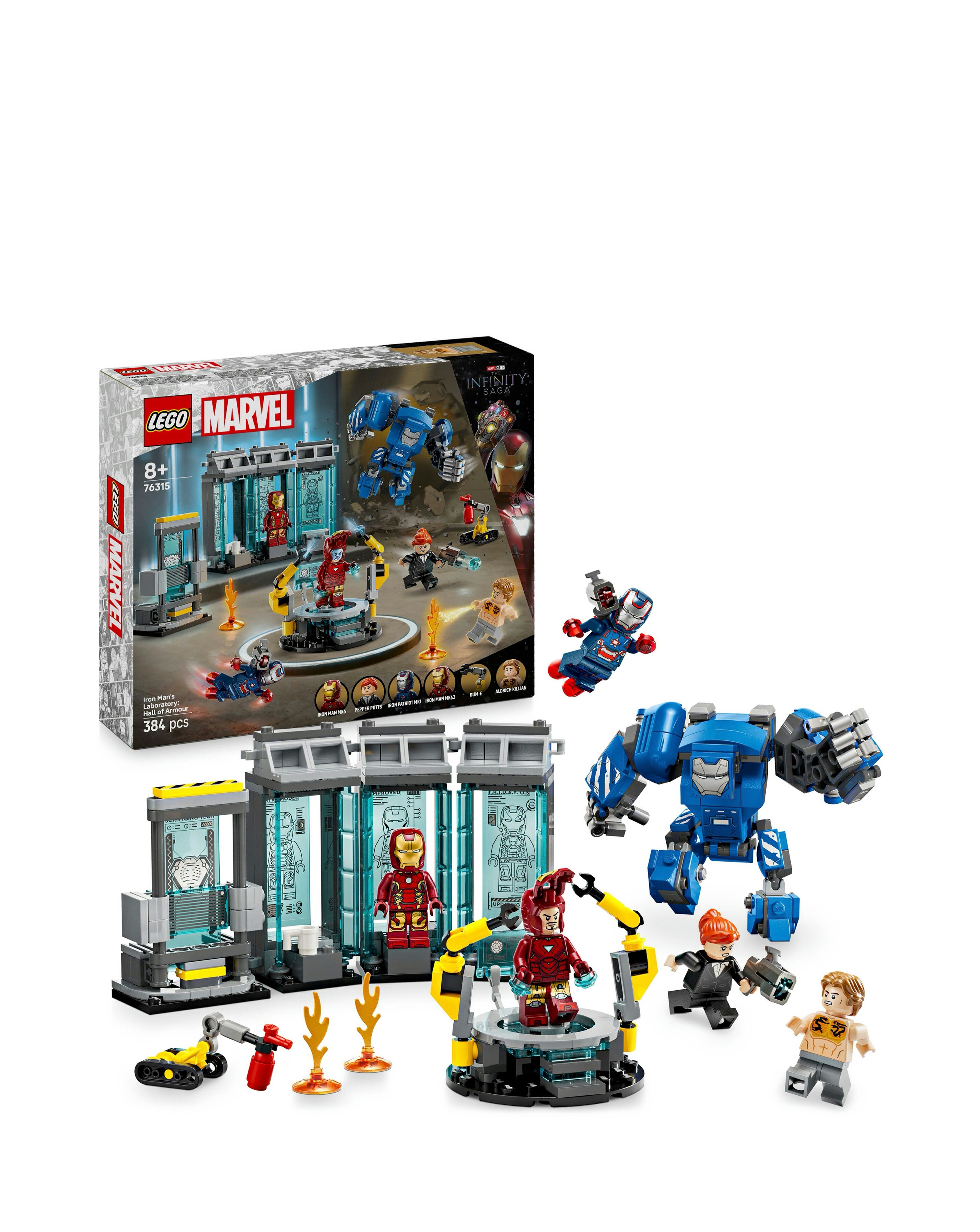 LEGO Marvel Iron Man's Laboratory: Hall of Armour, Super Hero Building Set 76315