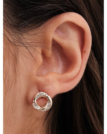 Jon Richard Gold Plated and Crystal Open Knot Set - Gift Box