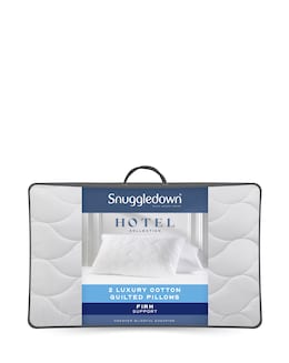 Snuggledown Luxury Cotton Quilted Firm Support Pillows - 2 Pack