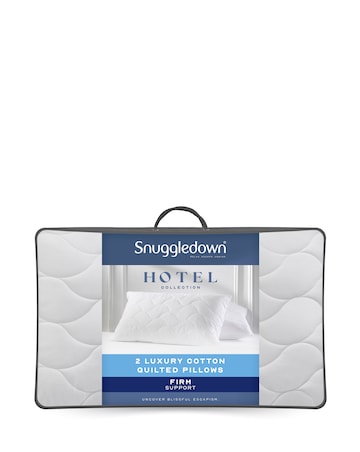 Snuggledown Luxury Cotton Quilted Firm Support Pillows - 2 Pack