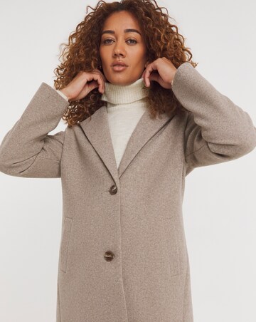Taupe Button Front Lined Value Coat