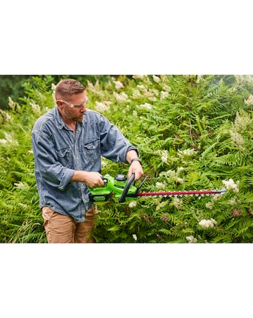 Greenworks 24V 56cm 18mm Cordless Hedge Trimmer Inc 2AH Battery & 0.5A Charger
