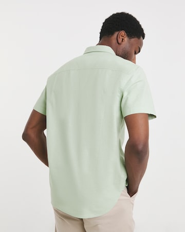 Short Sleeve Linen Blend Shirt