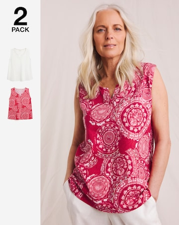 Julipa Pure Cotton Printed 2 Pack Vest