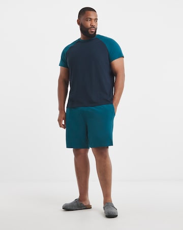 2 Pack Raglan Short Pyjama Set-Teal/Navy