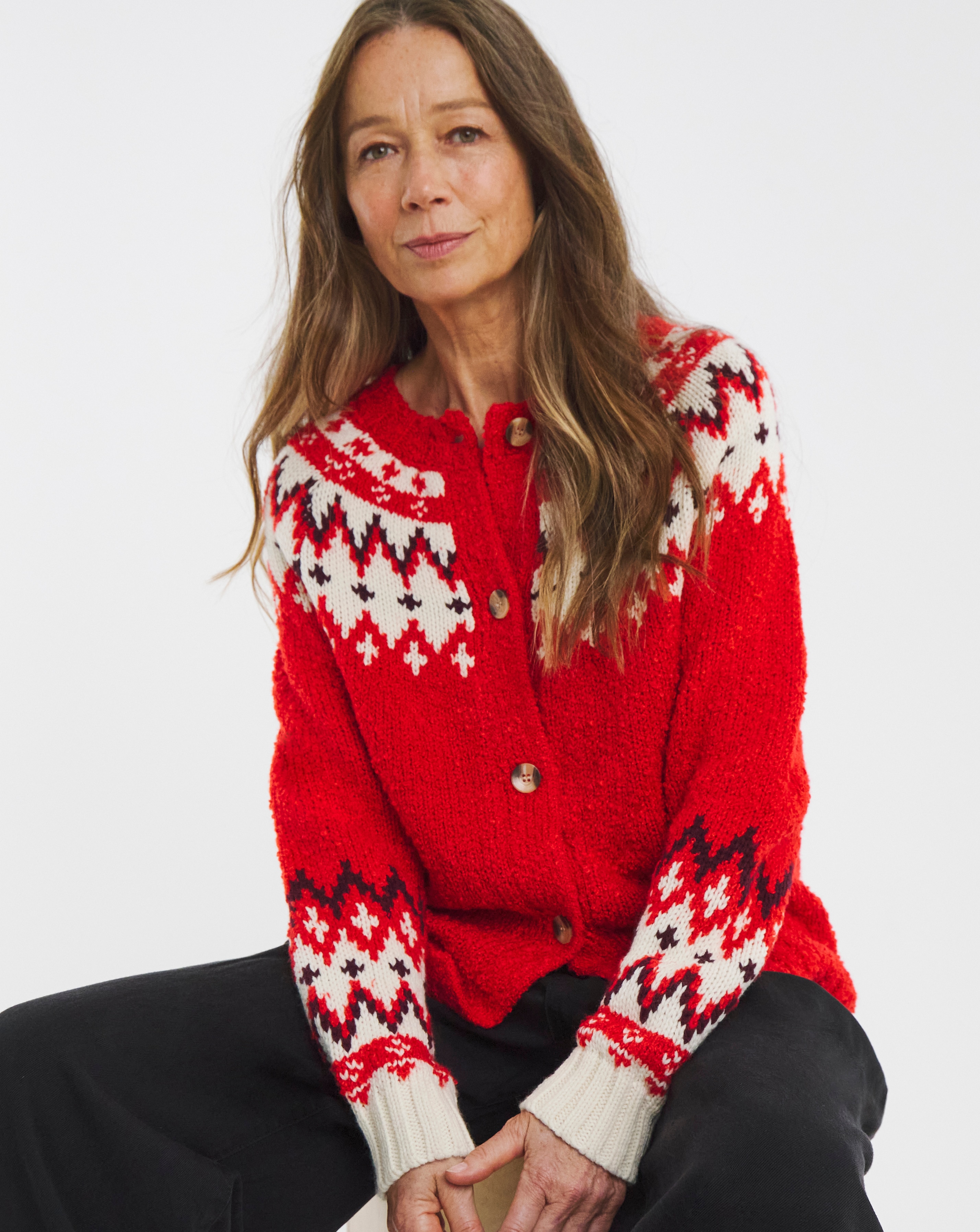 Red Fairisle Cardigan
