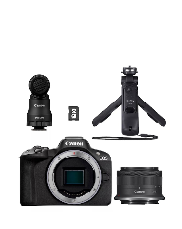 Canon EOS R50 APS-C Mirrorless Camera inc RF-S 18-45mm Lens Creator Kit - Black