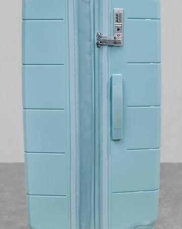 Rock Pixel Cabin Suitcase - Pastel Blue