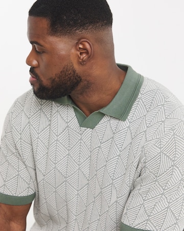 Jack & Jones Premium Blake Split Neck Knit Polo - Green
