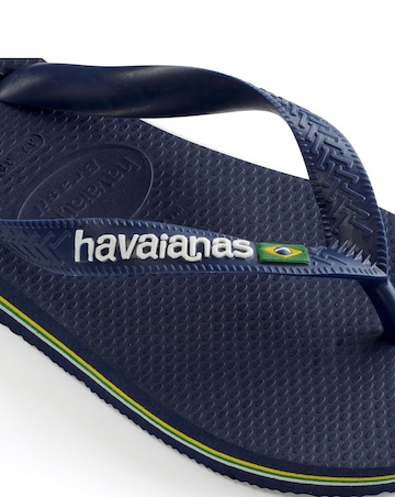Havaianas Basil Logo Flip Flops - Navy