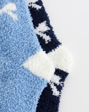 Pretty Secrets (2 Pair Pack) Cosy Socks Cream/Navy