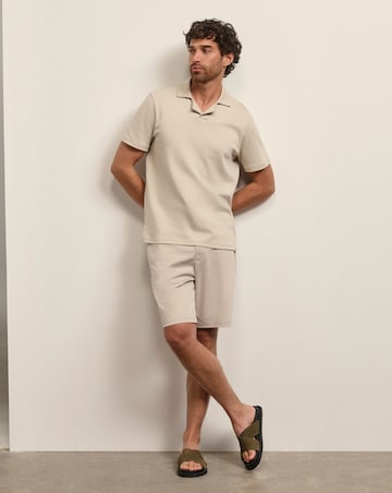 Folio Cotton Rich Revere Smart Interlock Polo- Stone