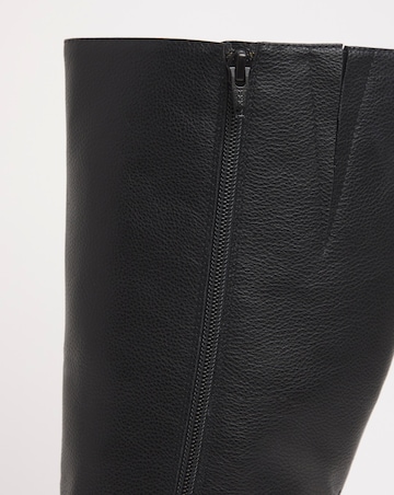 Eden Buckle Detail Knee High Boots - Extra Wide Fit (EEE) & Super Curvy Calf