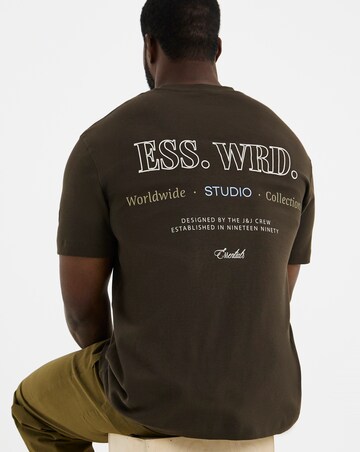 Jack & Jones Urban Edge Back Graphic T-Shirt - Brown