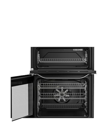 Hotpoint HDD6GDC2WX Dual Fuel Double Cooker with Glass Lid - Stainless Steel