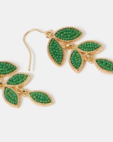 Accessorize Beaded Leaf Drop Earrings