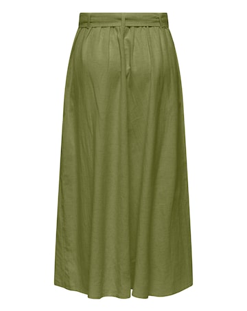 JdY Milan High Waisted Belted Linen Skirt