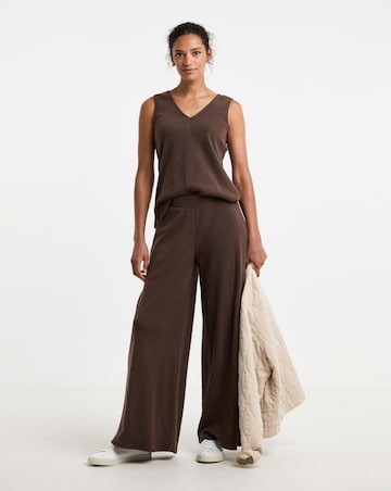 Soft Touch Rib Wide Leg Joggers