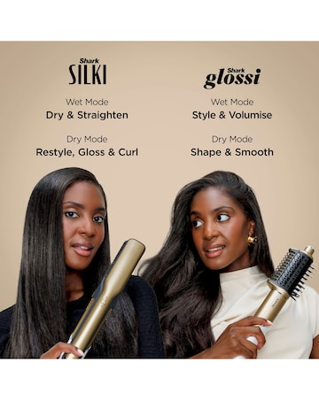 Shark Glam Straight & Waves Multi-Styler 4-In-1 - Gold - HD6041SUK