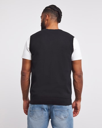 Black Cotton Sweater Vest