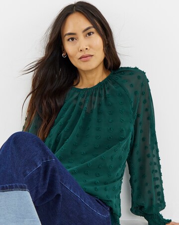 Dobby Long Sleeve Blouse